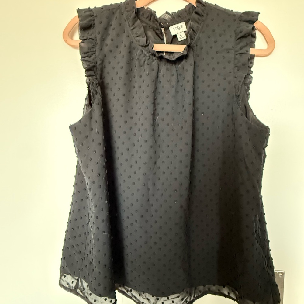 JCrew Black Sleeveless Textured Top - Picture 3 of 5